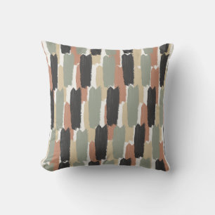 Almohada moderna de rayas pintadas abstractas para