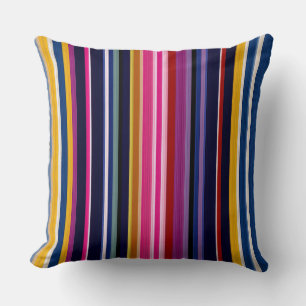Almohada moderna de rayas verticales vibrantes