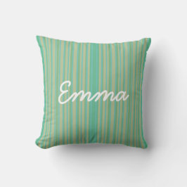 Almohada moderna de tirar verde jade rayada