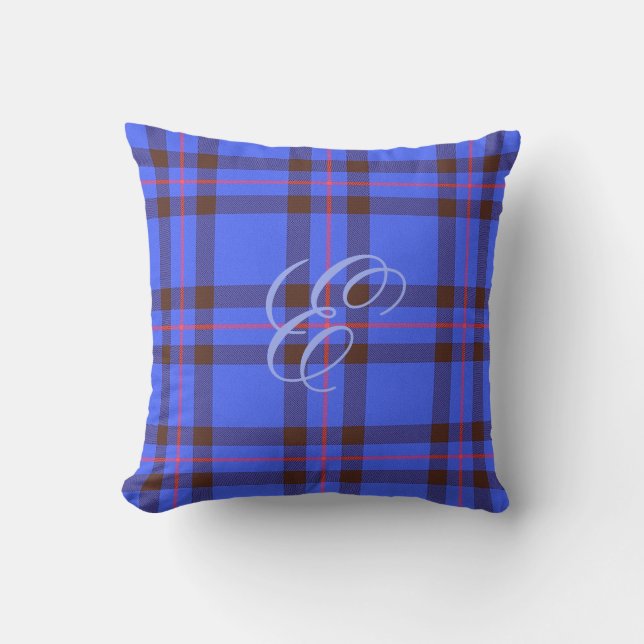 Almohada (moderna) del monograma del tartán de (Anverso)