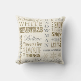 Almohada moderna del navidad blanco del vintage