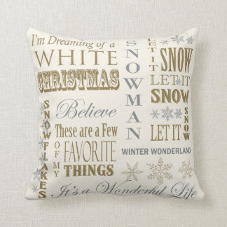 Almohada moderna del navidad blanco del vintage