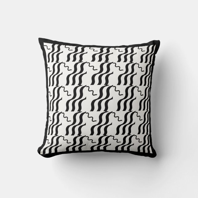 almohada moderna en blanco y negro (Anverso)