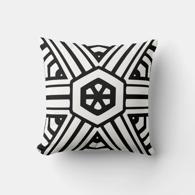 almohada moderna en blanco y negro (Anverso)