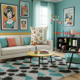 Almohada moderna geométrica abstracta caprichosa