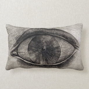 Almohada moderna gráfica negra y blanca del OJO