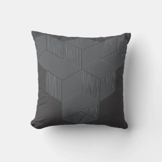 Almohada moderna gris isométrica de ilusión óptica