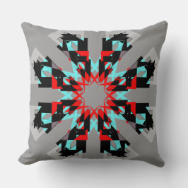 Almohada moderna intrépida gris negra roja del
