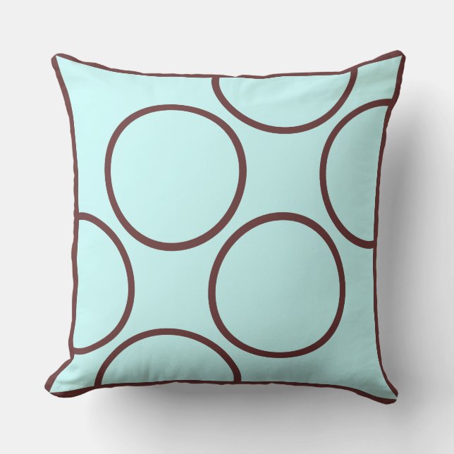 almohada moderna marrón y azul turquesa (Anverso)