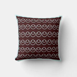 almohada moderna marrón y azul turquesa