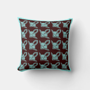 almohada moderna marrón y verde azulada
