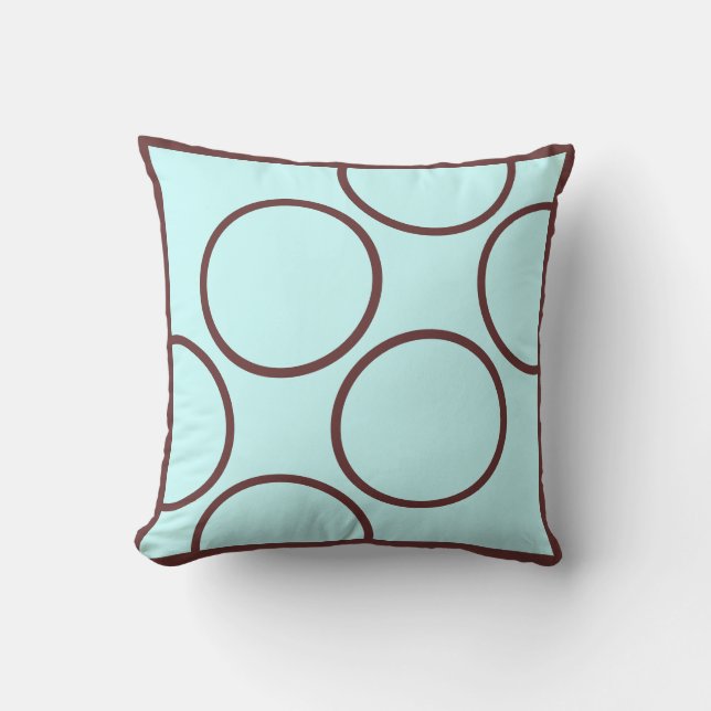 almohada moderna marrón y verde azulada (Anverso)