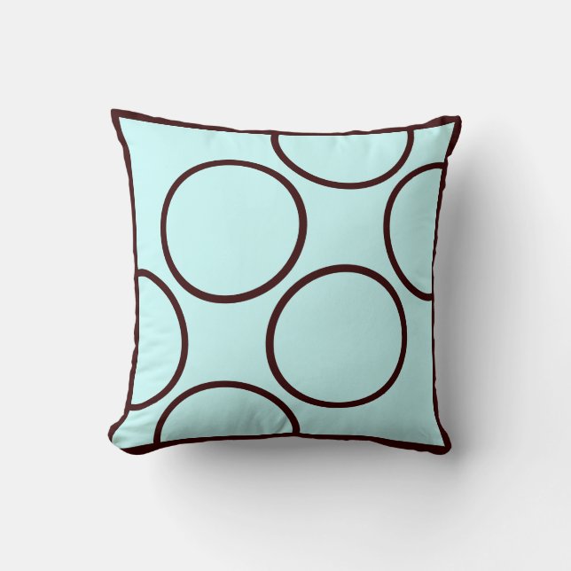 almohada moderna marrón y verde azulada (Anverso)