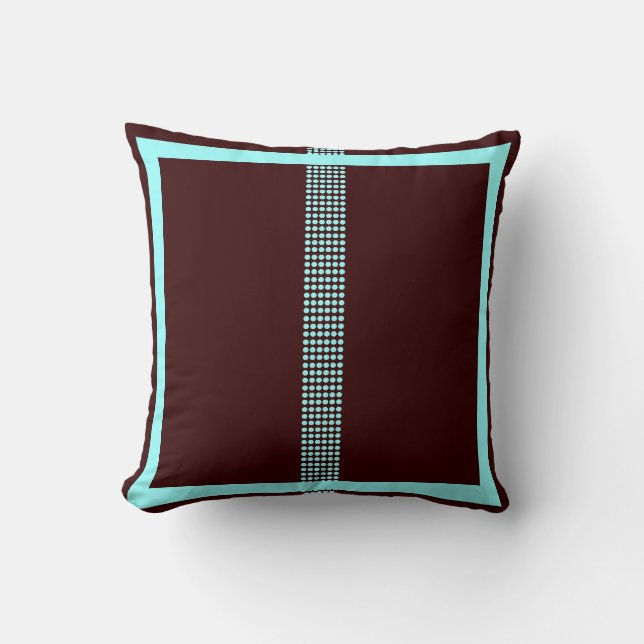 almohada moderna marrón y verde azulada (Anverso)