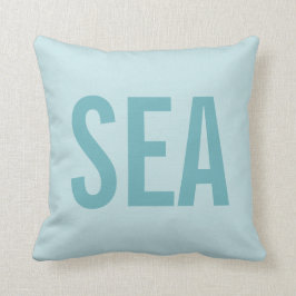 Almohada moderna minimalista azul del mar/de la