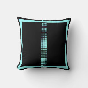 Almohada moderna negra y azul turquesa