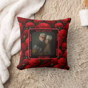 Almohada moderna para aniversario con foto de tórt