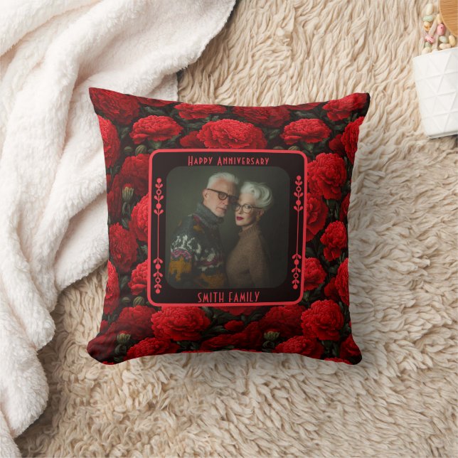 Almohada moderna para aniversario con foto de tórt (Manta)