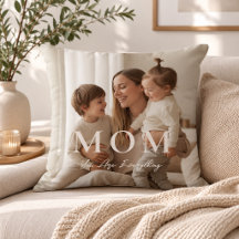 Almohada moderna personalizada con foto de mamá