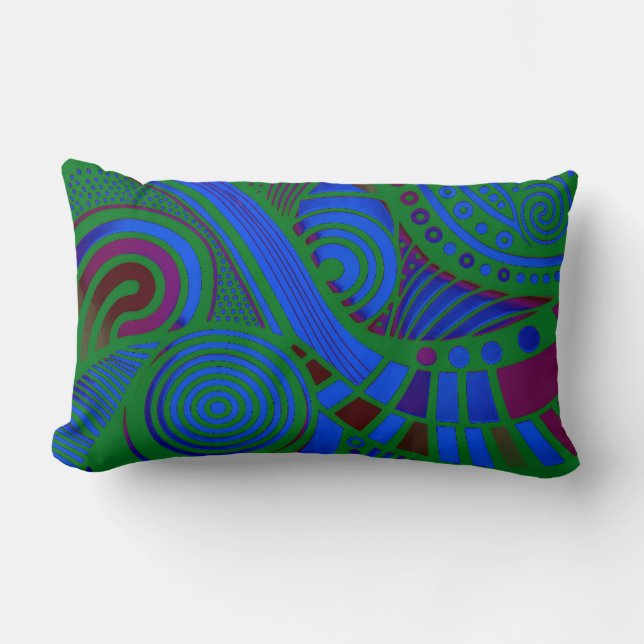 Almohada moderna vintage geométrica (Anverso)