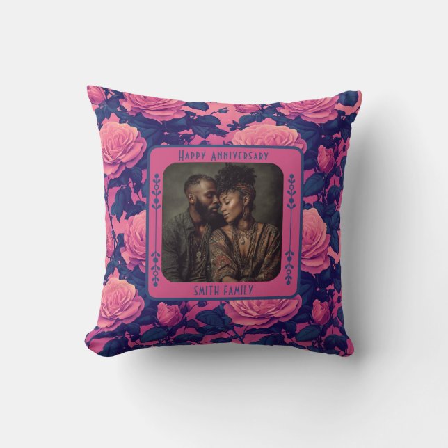 Almohada moderna y reflexiva para cónyuge con foto (Anverso)