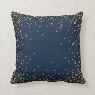 Almohada MoJo con brillo de marina y oro