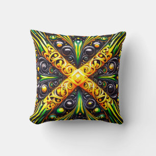 Almohada MoJo con diseño de colores jamaicanos