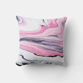 almohada monograma con motivos de mármol rosa y ne