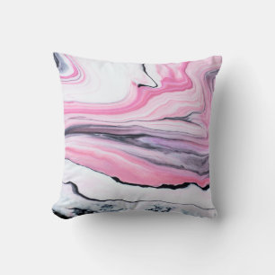 almohada monograma con motivos de mármol rosa y ne