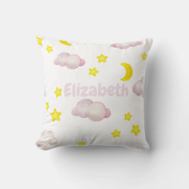 Almohada Monograma de Nubes y Estrellas