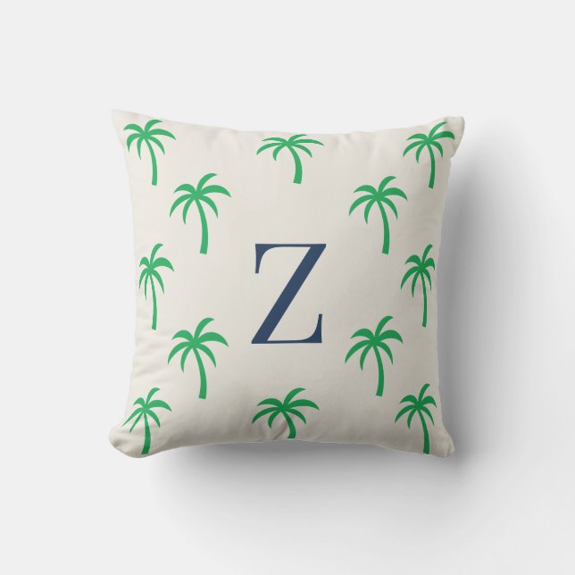 Almohada Monograma de Palma con Estilo Preppy (Anverso)