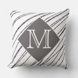 almohada monograma diseño moderno en blanco y negr