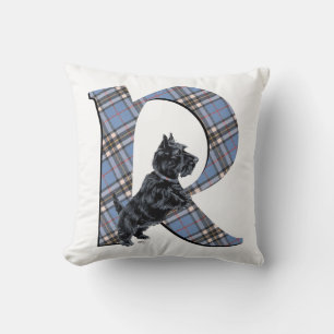 Almohada Monograma R de Terrier Escocés