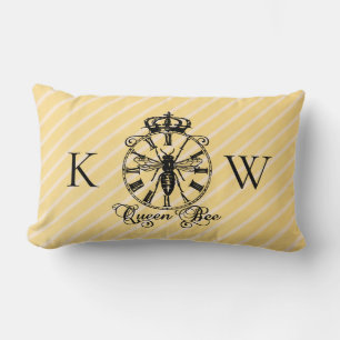 Almohada Monograma Vintage Queen Bee Reloj