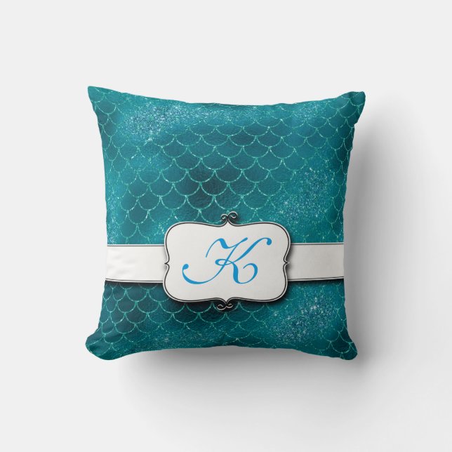 Almohada Monogramada con Escamas de Sirena con Est (Anverso)