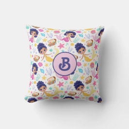 Almohada monogramada de vida de sirena