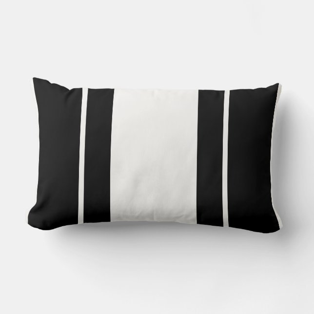 Almohada monogramada en blanco y negro (Anverso)