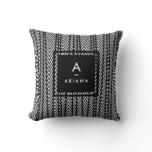 Almohada monogramada moderna a la moda desnuda