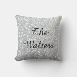 Almohada Monogramada Sparkly Silver