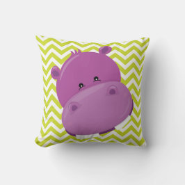 Almohada morada de Hipo de Chevron Lime y Blanco