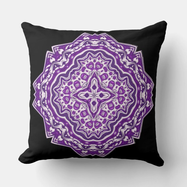 almohada morada de mandala (Anverso)