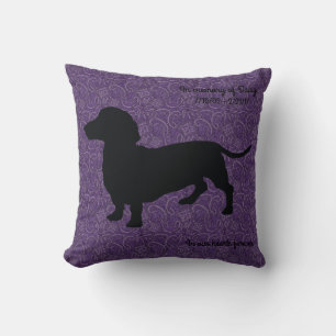 Almohada Morada En Memoria De Dachshund