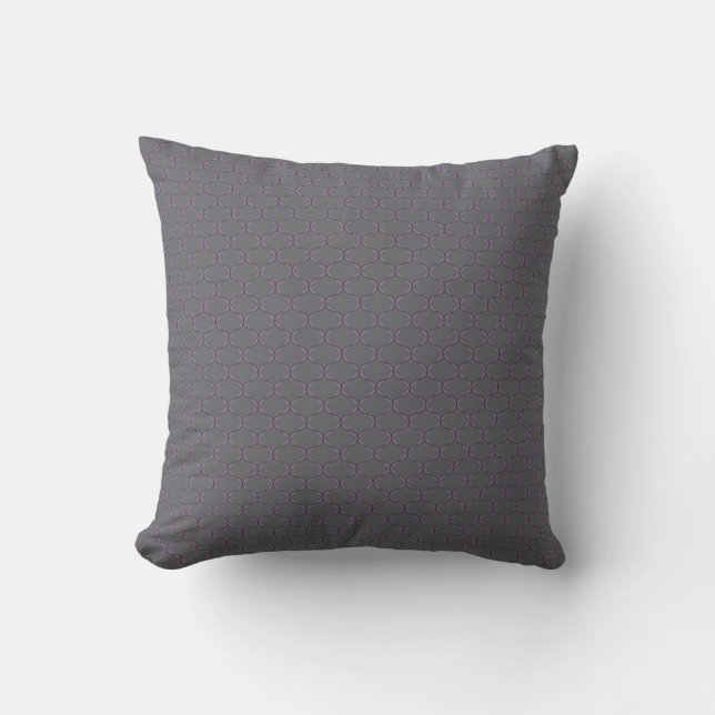 Almohada morada y gris con ogee  (Anverso)