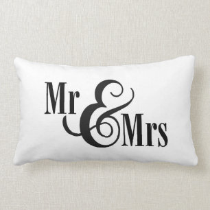 almohada "Mr & Mrs." en blanco y negro, personaliz