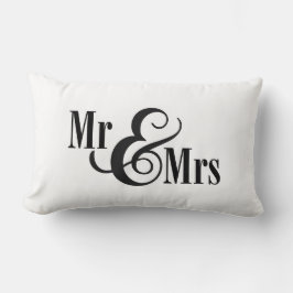 almohada "Mr & Mrs." en blanco y negro, personaliz