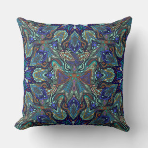 Almohada multicolor azul/verde "Sé la luz"