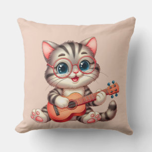 Almohada Musical Gato Divertido Clipart para Niños