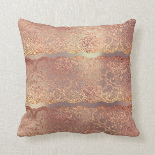 Almohada nacarada del oro del cordón floral color