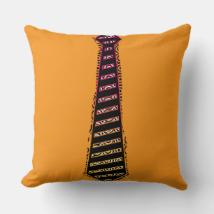 Almohada naranja de corbata negra