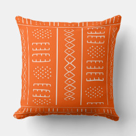 Almohada naranja de patrón africano